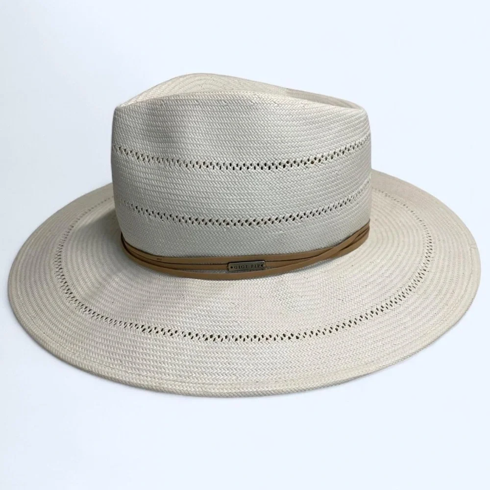 Gigi Pip ARLO RANCHER FEDORA STRAW HAT in White​